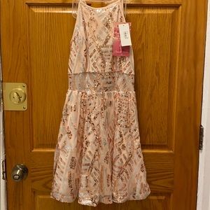 Formal sequin young ladies party dress